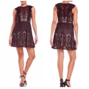 Parker Cordovan Lace Dress Size Large